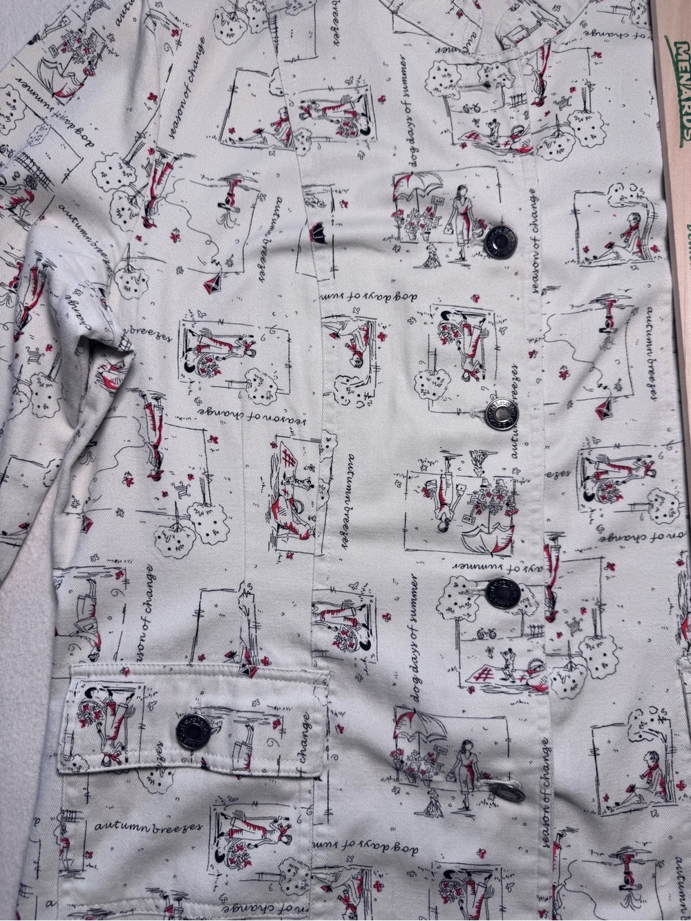 Whimsical Autumn Fall Print Shirt or Lightweight Jacket Christopher & Banks